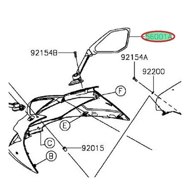 Achat mirrorassy,rh  KAWASAKI  MOTOSHOP 35