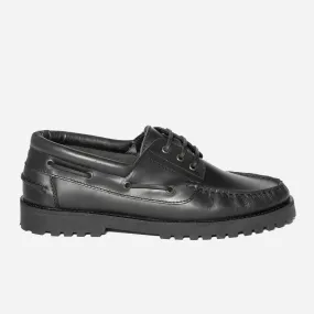 Chaussure bateau noir en cuir - Chaussures de ville Homme | ERAM