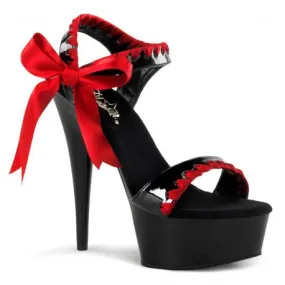 Chaussure Pole dance noire et rouge à noeud satin petite et grande taille - C le pied