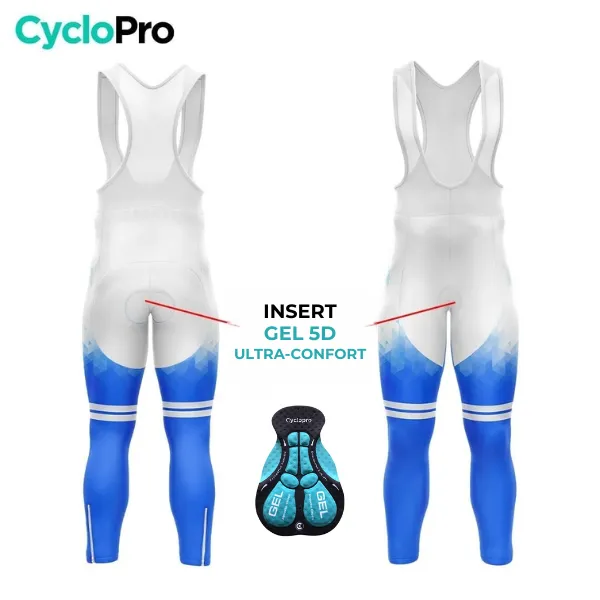 COLLANT CYCLISTE HIVER HOMME BLEU - CRISTAL+