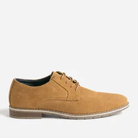 Derby camel en cuir velours embossé - Chaussures de ville Homme | ERAM