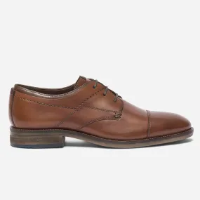 Derby cognac en cuir à double col - Chaussures de ville Homme | ERAM