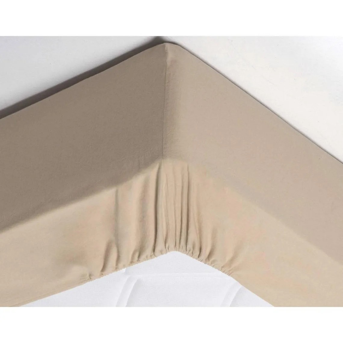 Drap-housse grands bonnets en flanelle Beige | 3 Suisses