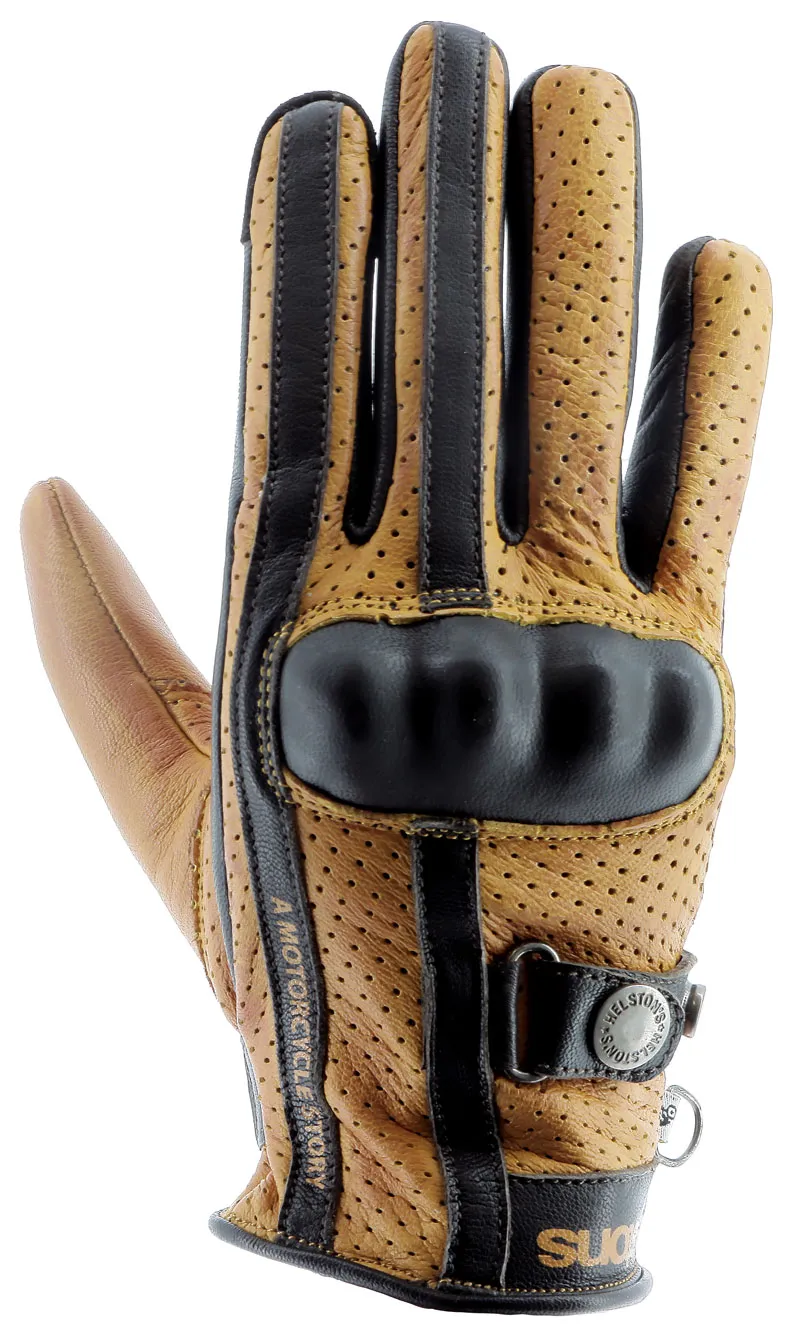 Gants femme Helstons Tinta Air été cuir gold, gant moto été jaune