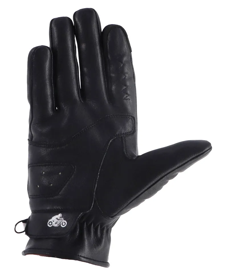 Gants Helstons Skull été cuir noir, gant moto tête de mort, biker