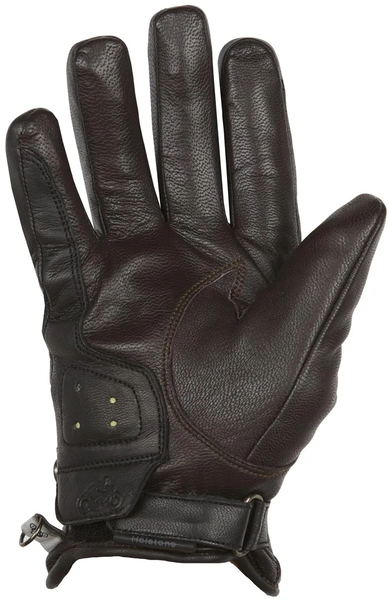 Gants Helstons Tinta hiver cuir marron noir, moto vintage