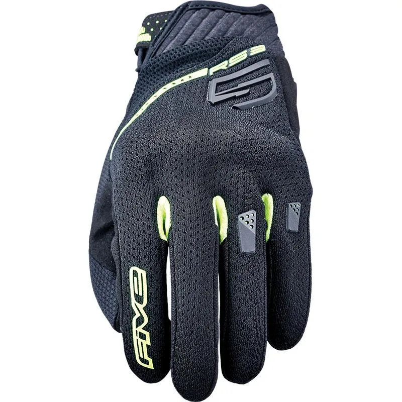 Gants RS3 EVO AIRFLOW FIVE NOIR/JAUNE FLUO - MAXXESS.FR, Gants moto été