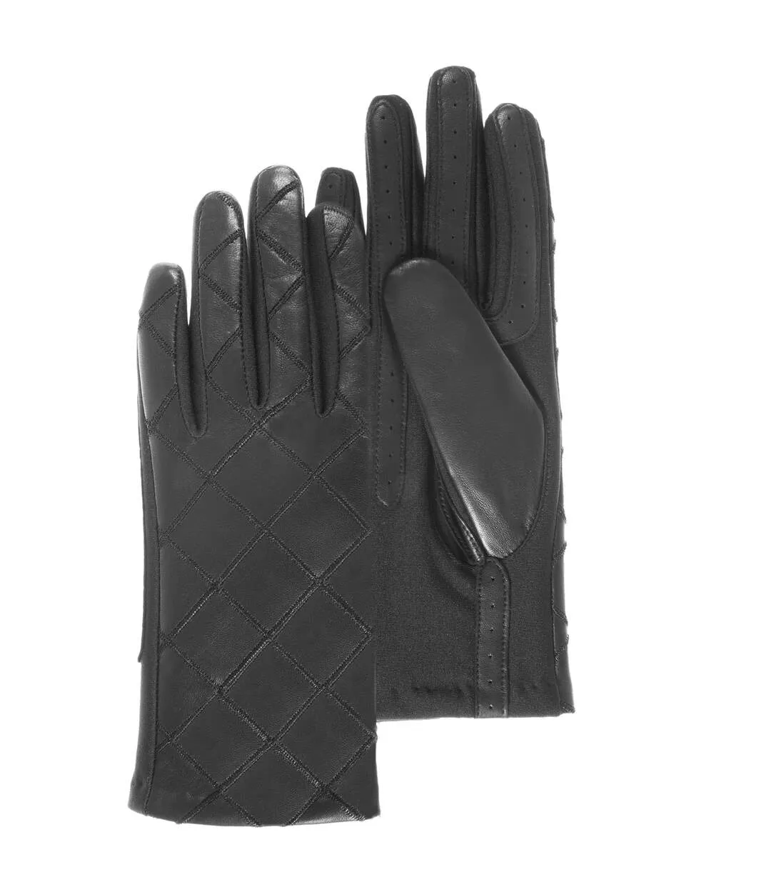 Isotoner Gants femme tactiles en cuir de mouton - doublés chaud