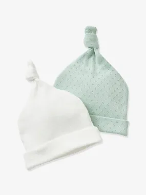 Lot de 2 bonnets bébé lot vert céladon - Vertbaudet