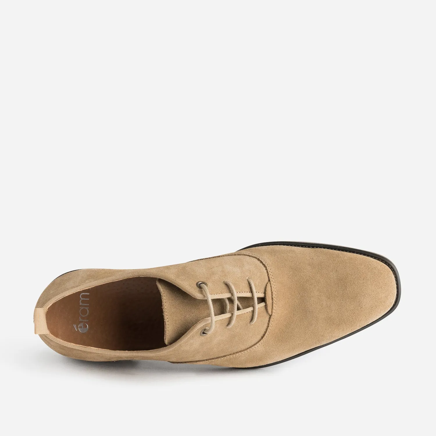 Richelieu beige en cuir velours - Chaussures de ville Homme | ERAM