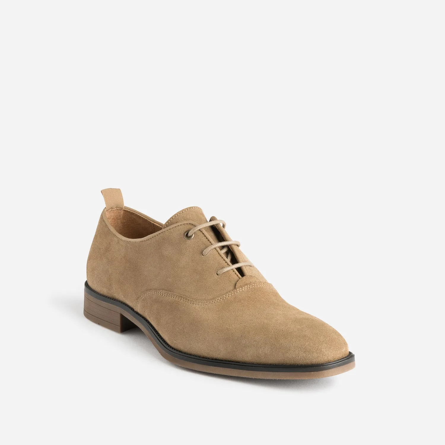 Richelieu beige en cuir velours - Chaussures de ville Homme | ERAM