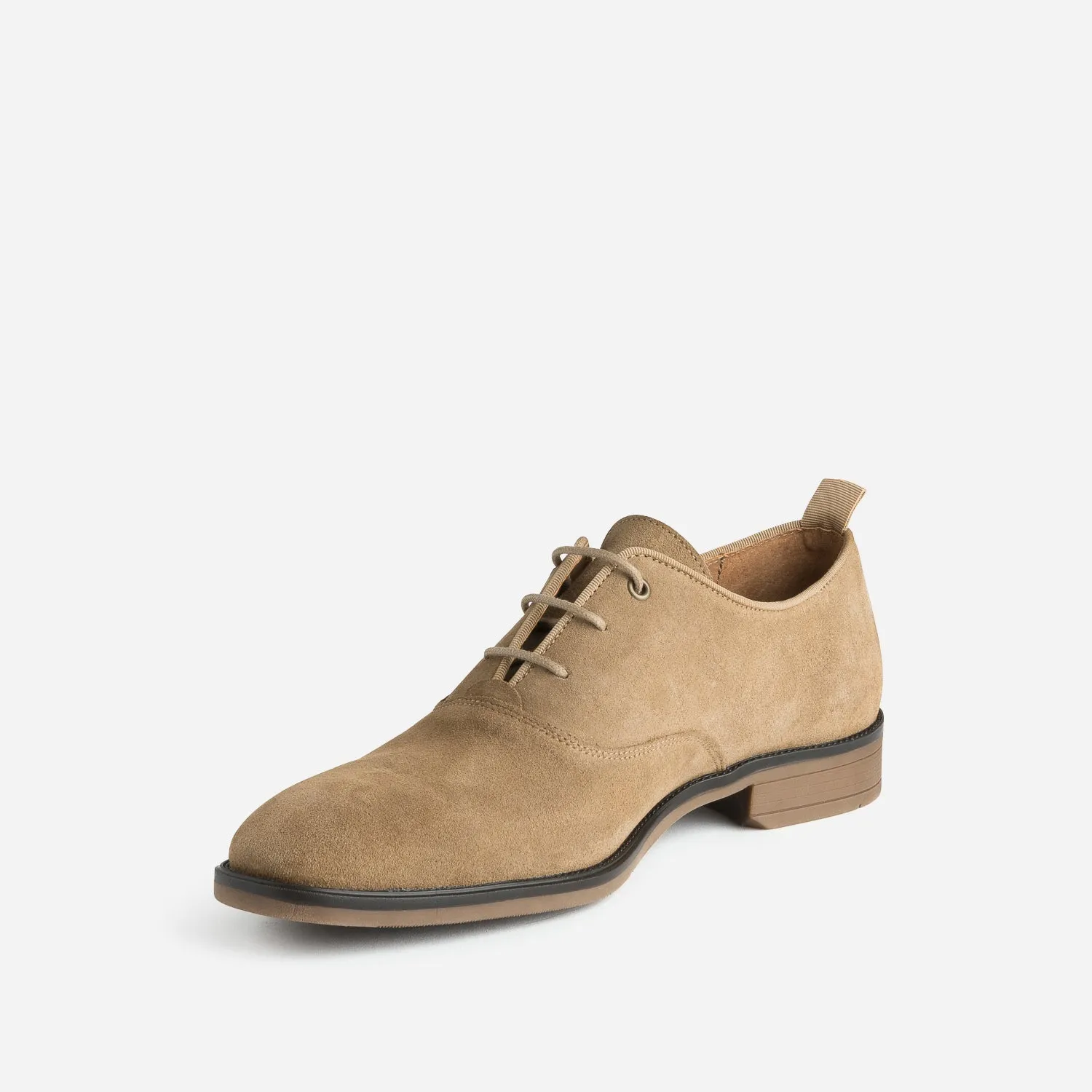 Richelieu beige en cuir velours - Chaussures de ville Homme | ERAM