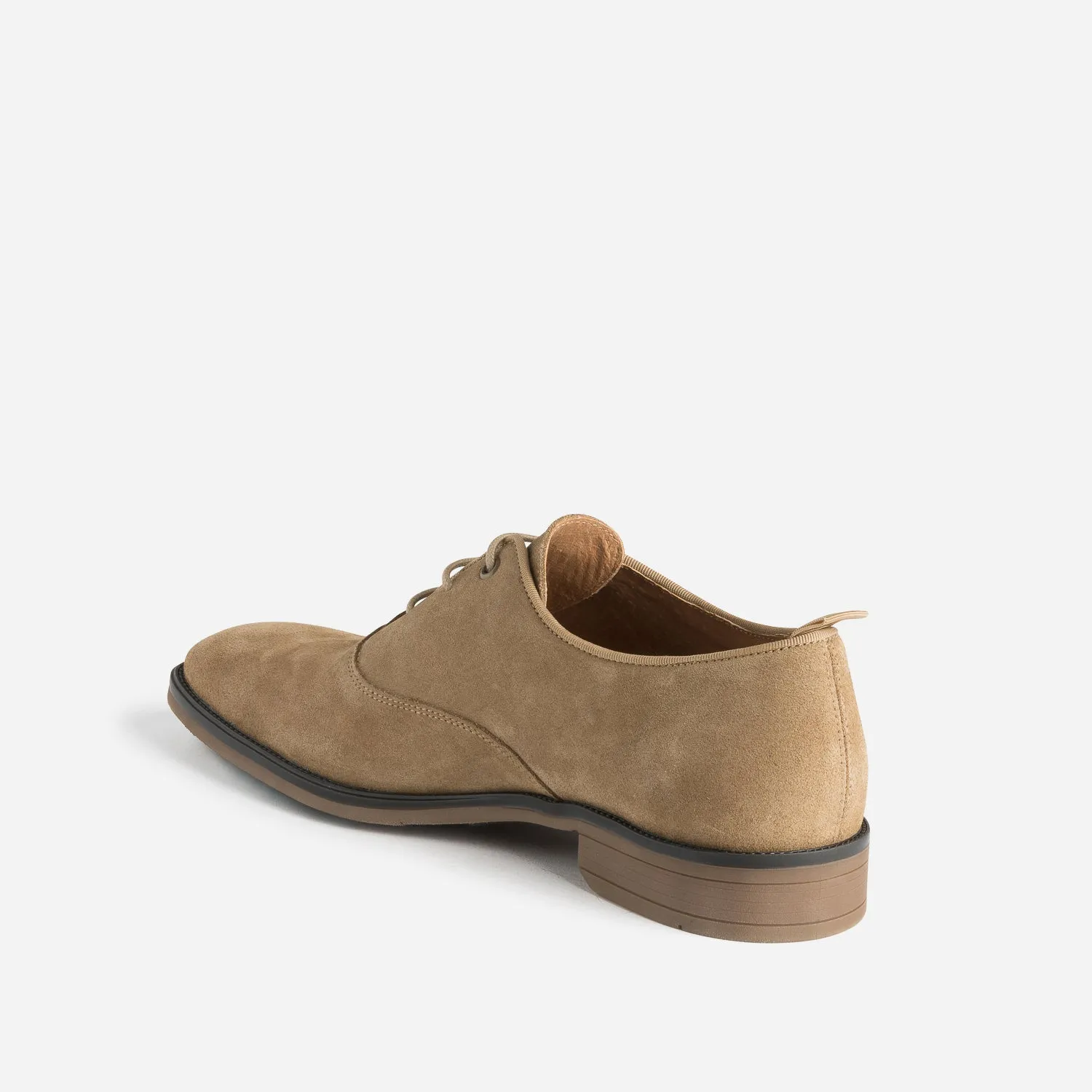 Richelieu beige en cuir velours - Chaussures de ville Homme | ERAM