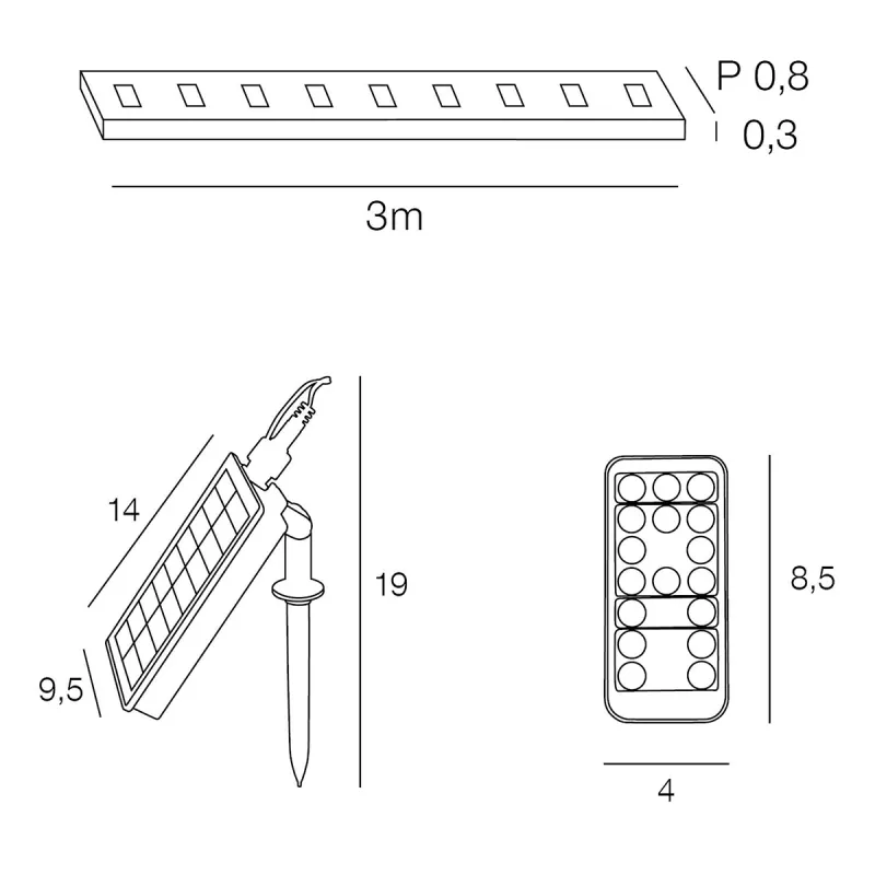 Ruban LED extérieur solaire multicolore