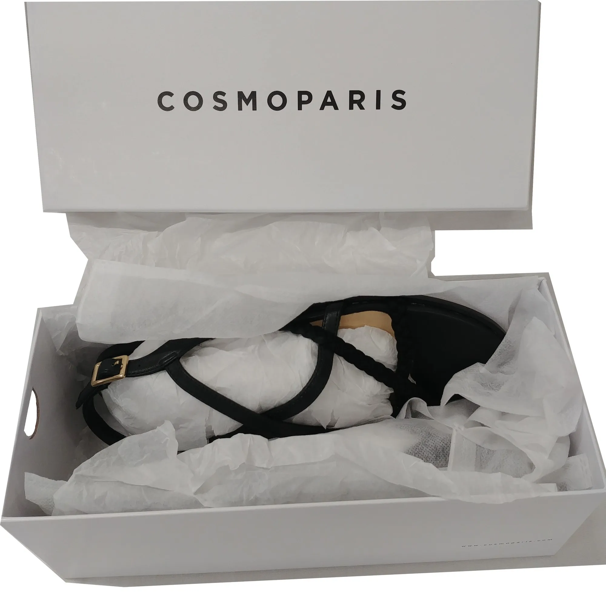 Sandales neuves Cosmoparis Hijia P 37 en cuir noir