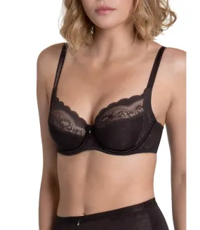 Soutien-gorge armaturé Evelyn marron bonnets F à G Lisca