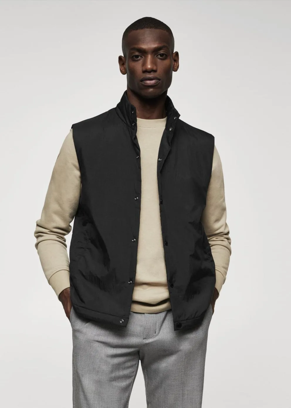 Vestes Et Surchemises | Homme MANGO Gilet Matelassé Résistant à L’eau Noir