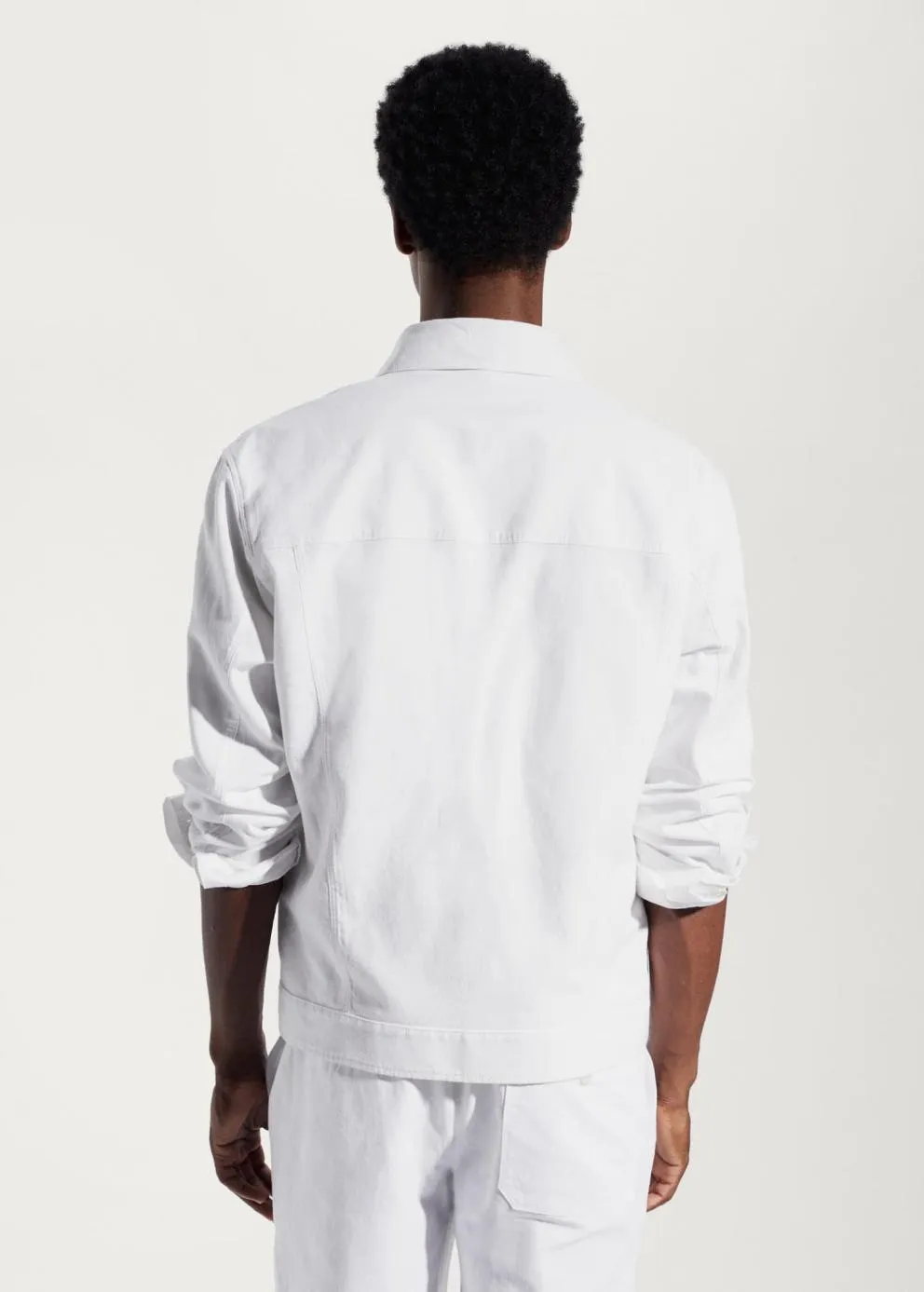 Vestes Et Surchemises | Homme MANGO Veste Coton Et Lin à Poches Blanc