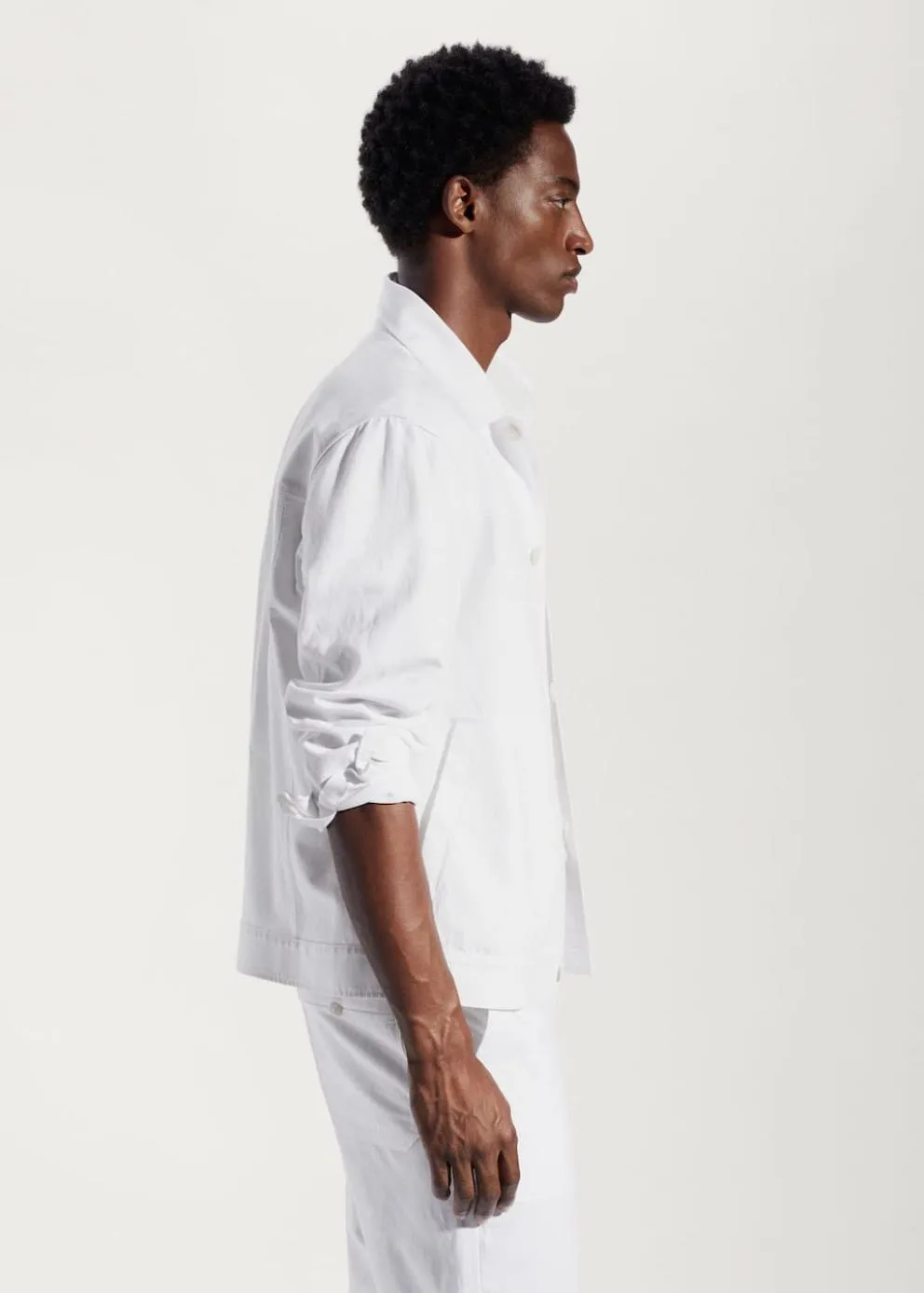 Vestes Et Surchemises | Homme MANGO Veste Coton Et Lin à Poches Blanc