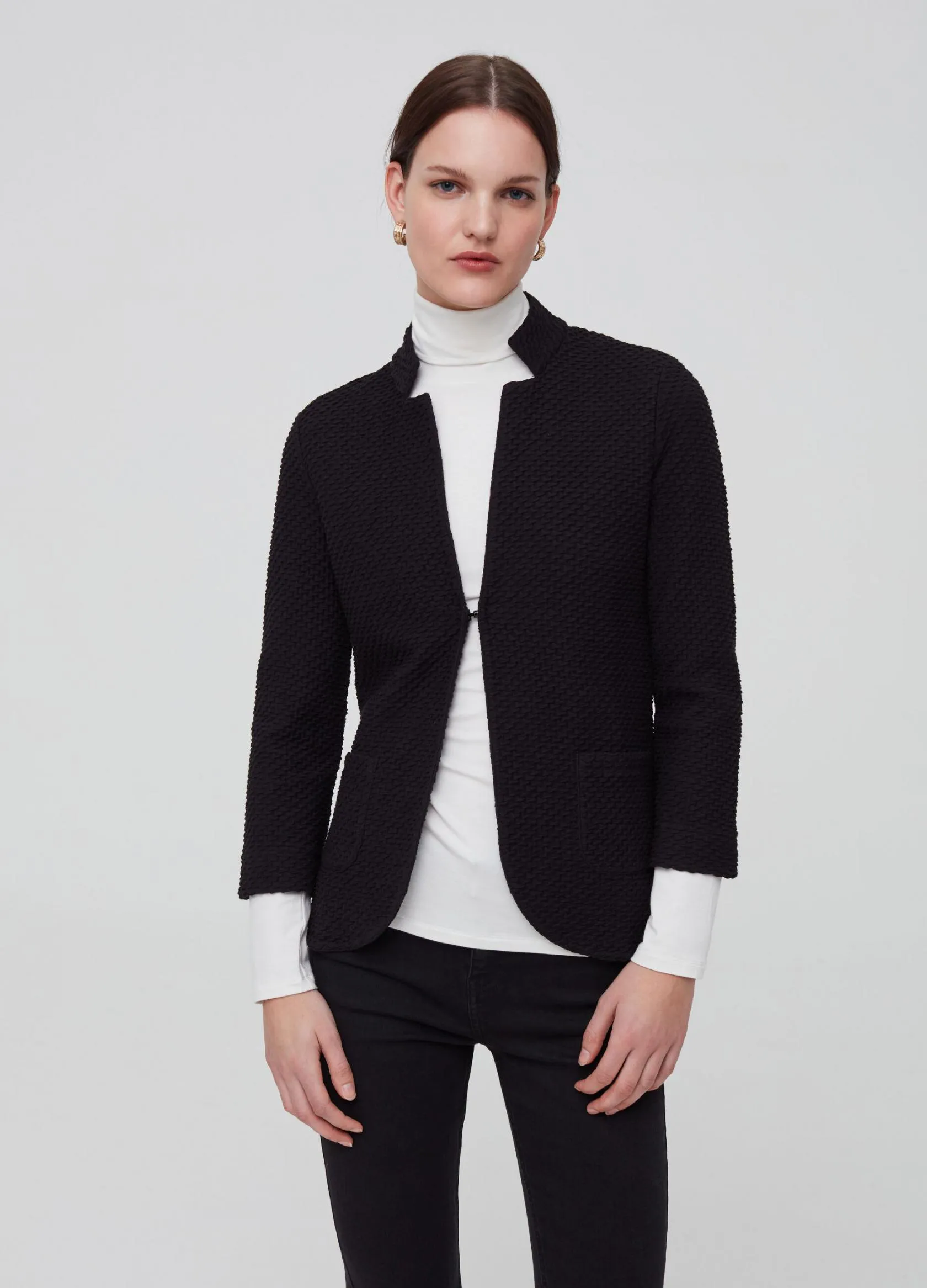 Vestes Femme | Jacket with raised weave Noir | OVS