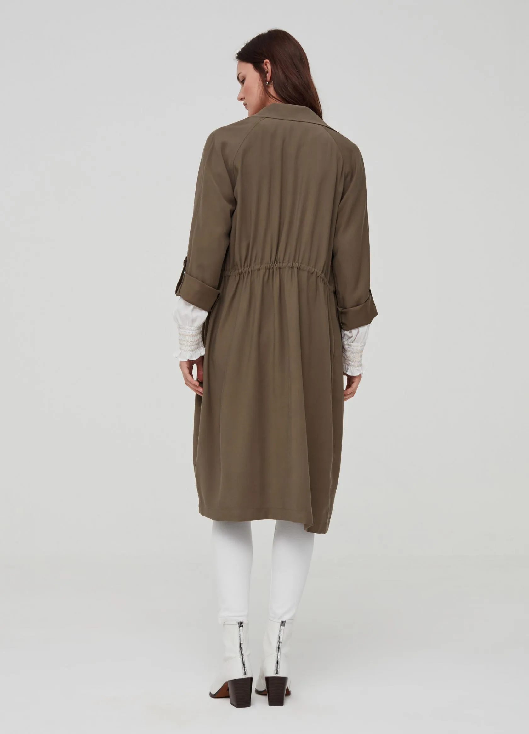 Vestes Femme | Trench coat with lapels and pockets Vert mousse | OVS